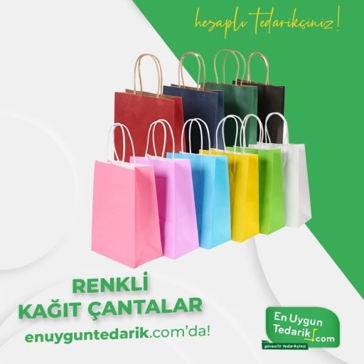 Renkli Kağıt Çantalar