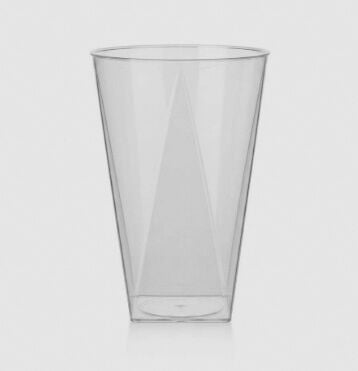 ​10 oz Kristal Desenli Kare Tabanlı Şeffaf Plastik Bardak