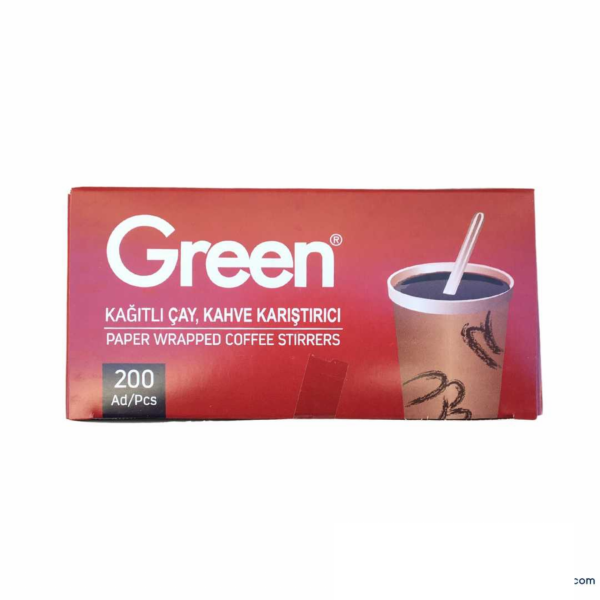 Green Kağıt Sargılı Tahta Karıştırıcı (14 cm)