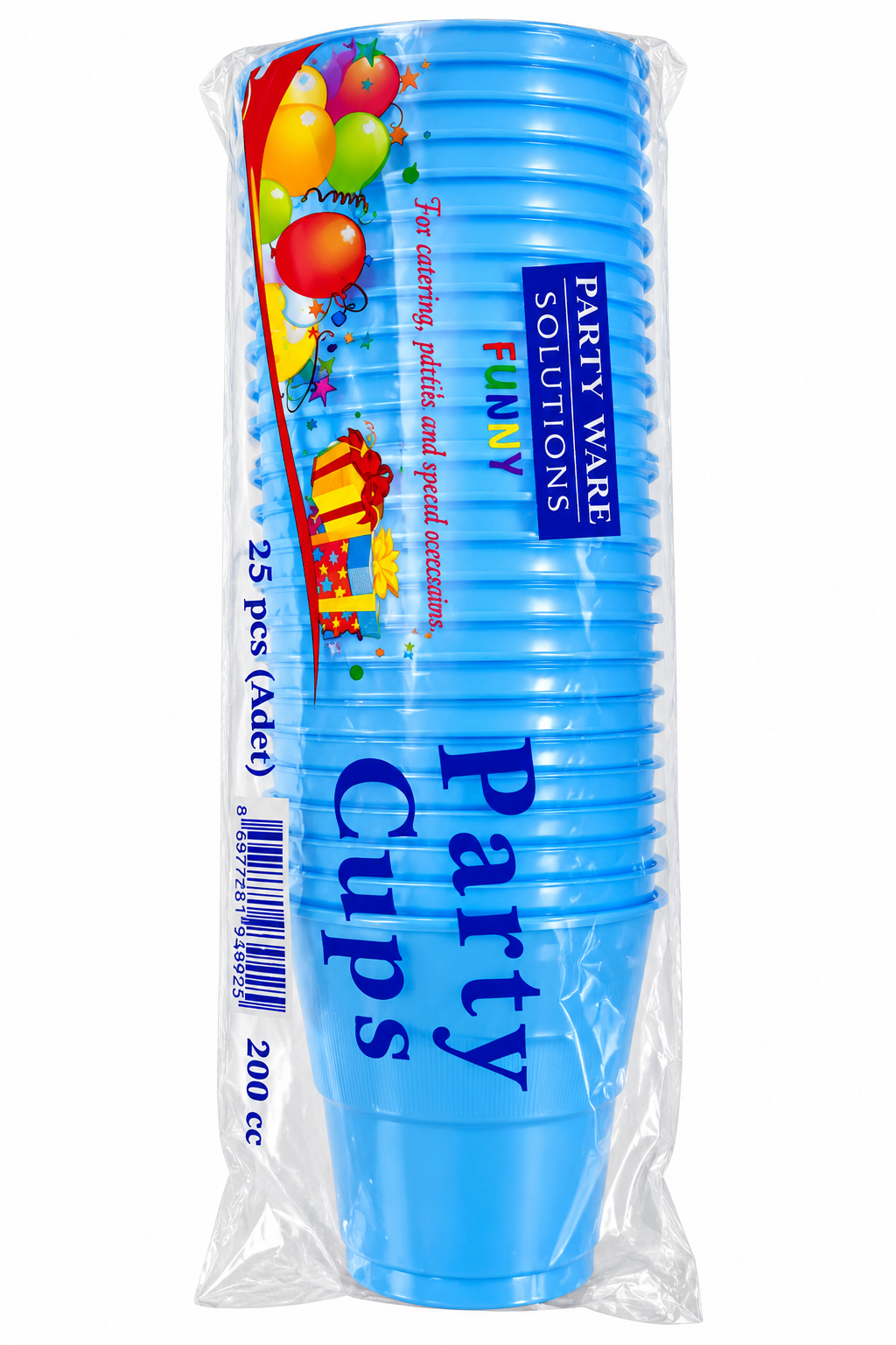 Mavi Plastik Parti Bardağı 200 cc – 25 Adet