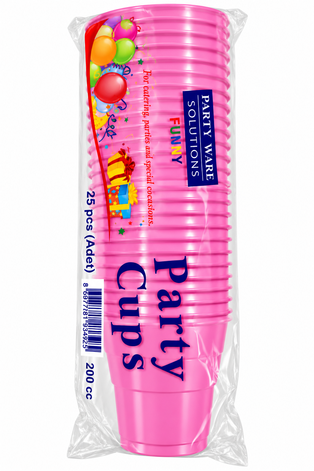 Pembe Plastik Parti Bardağı 200 cc – 25 Adet