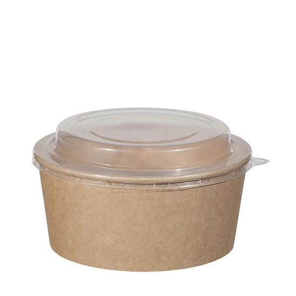 Karton Gıda Kabı 750 cc 300 Adet (KRAFT) Kap+Kapak Set
