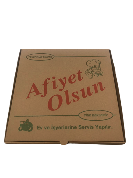 Pizza Kutu (Afiyet Olsun) 30x30x4 Cm 100 Adet