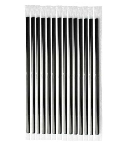 Siyah Frozen Plastik Pipet Jelatin Sargılı 8mm x 24 cm