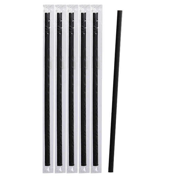 Siyah Frozen Plastik Pipet Jelatin Sargılı 8mm x 24 cm