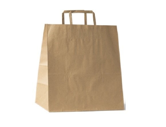 İçten Saplı Kraft Kağıt Çanta 32 x 35 x 16 cm Paket 100 Adet