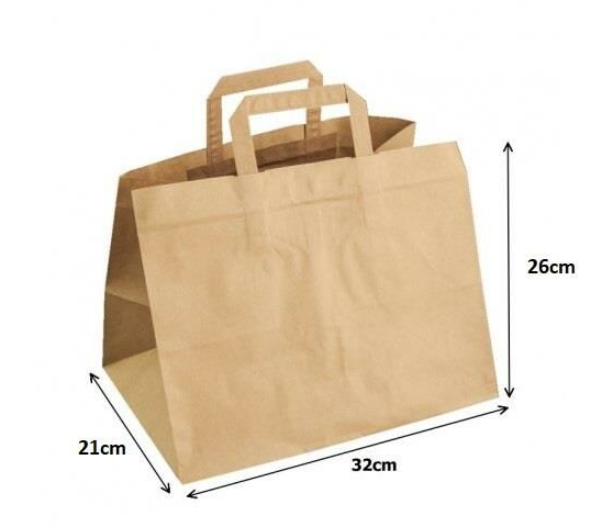 İçten Saplı Kraft Kağıt Çanta 32x26x21cm
