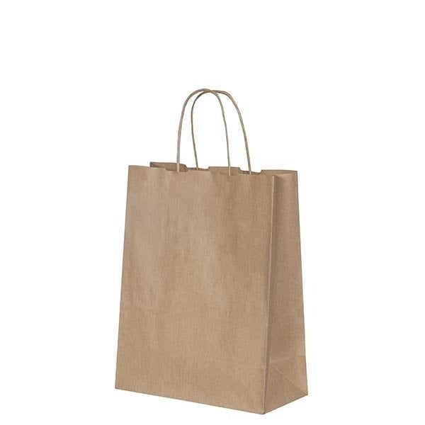 Burgu Saplı Kraft Kağıt Çanta 22 X 28 X 11 cm
