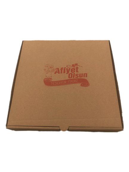 Pizza Kutu (Afiyet Olsun) 26x26x4 Cm 100 Adet