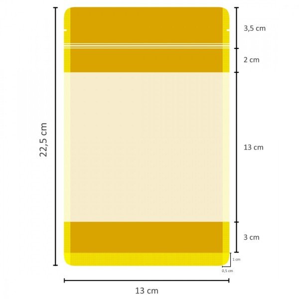 Geniş Pencereli Kraft Doypack 13x22,5 cm