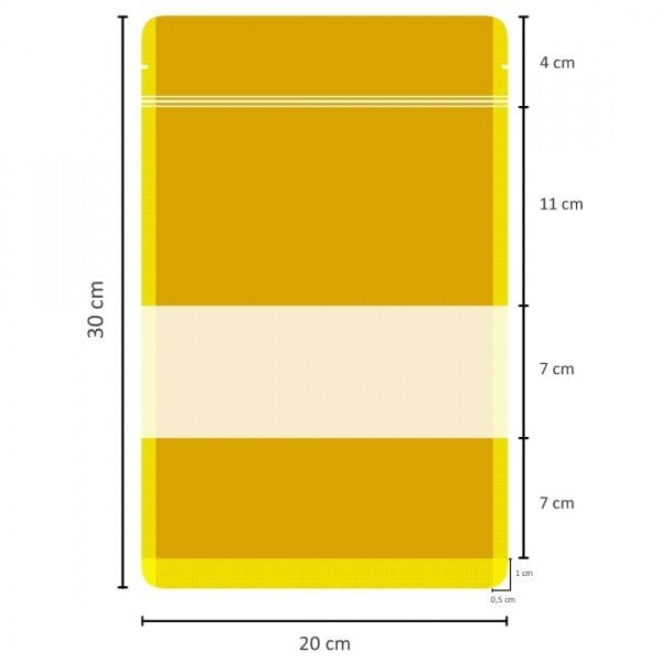 Kraft Pencereli Kilitli Doypack 20x30cm