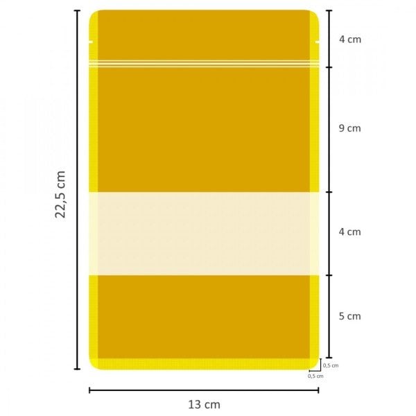 Kraft Pencereli Kilitli Doypack 13x22 cm