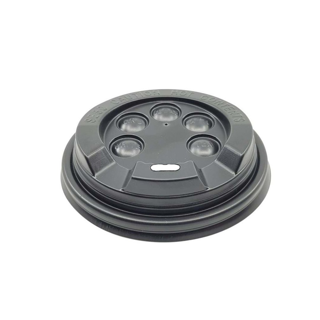 8-9-12 oz Plastik Sıcak İçecek Kapağı Emzikli Siyah 1000 Adet