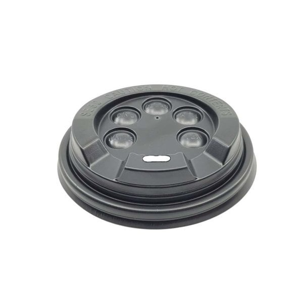 8-9-12 oz Plastik Sıcak İçecek Kapağı Emzikli Siyah 1000 Adet