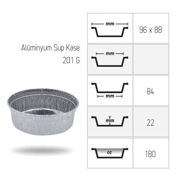 Alüminyum Sup Kase 100 Adet
