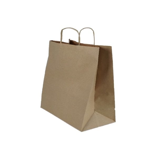 Burgu Saplı Kraft Kağıt Çanta 32 X 28 X 16 cm