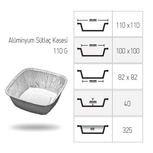 Alüminyum Sütlaç Kase 100 Adet