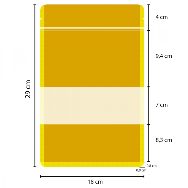 Kraft Pencereli Kilitli Doypack 18x29cm