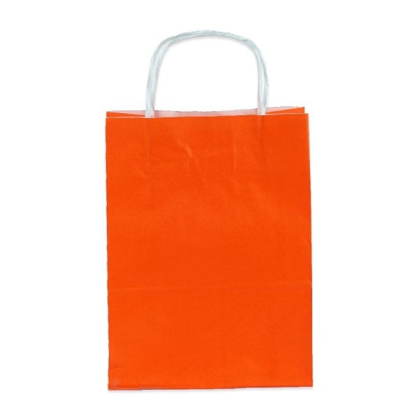 Turuncu Burgu Saplı Büyük Boy Kağıt Çanta 32x40x12 cm