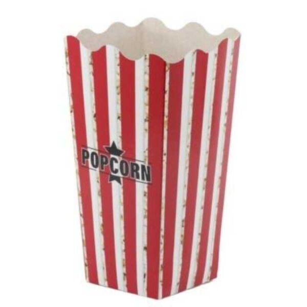 Popcorn Kutusu Kırmızı Beyaz Çizgili Orta Büyük