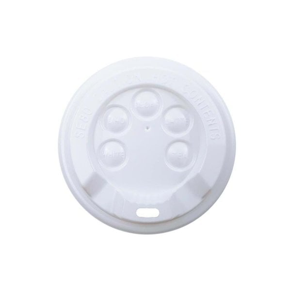 8-9-12 oz Plastik Sıcak İçecek Kapağı Emzikli Beyaz 1000 Adet