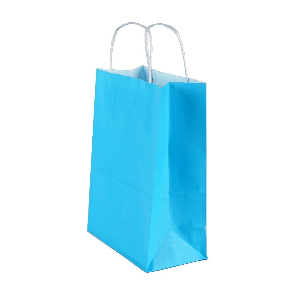 Mavi Burgu Saplı Büyük Boy Kağıt Çanta 32x40x12 cm