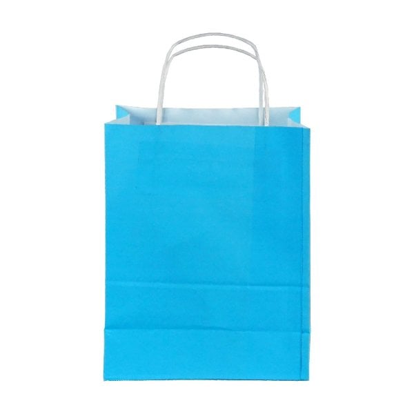 Mavi Burgu Saplı Büyük Boy Kağıt Çanta 32x40x12 cm