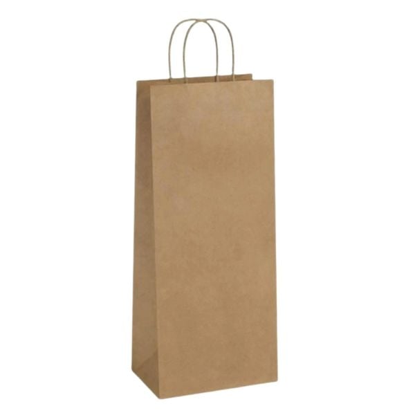 Burgu Saplı Kraft Kağıt Çanta 12 X 36 X 7 cm