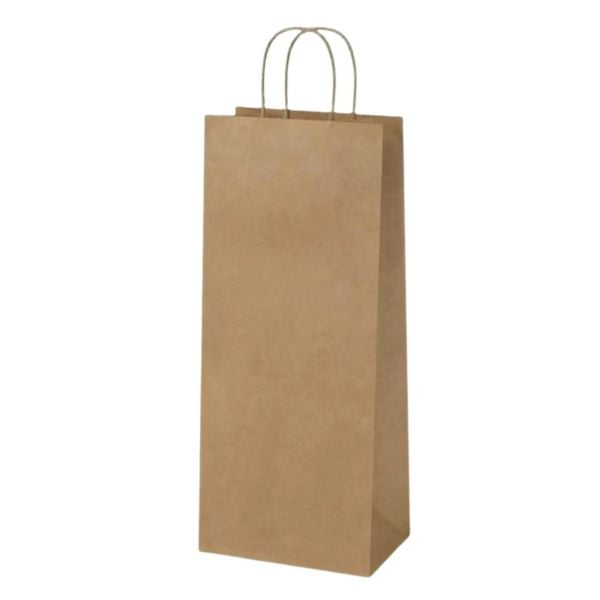 Burgu Saplı Kraft Kağıt Çanta 12 X 36 X 7 cm