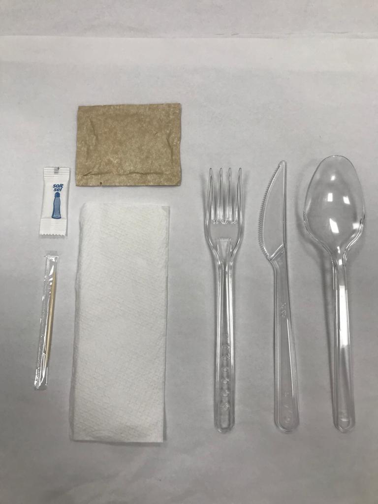 7'lı Lüks Şeffaf Çatal Bıçak Kaşık Yemek Seti 400 Adet