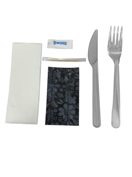 6'lı Lüks Şeffaf Çatal Bıçak Yemek Seti 500 Adet