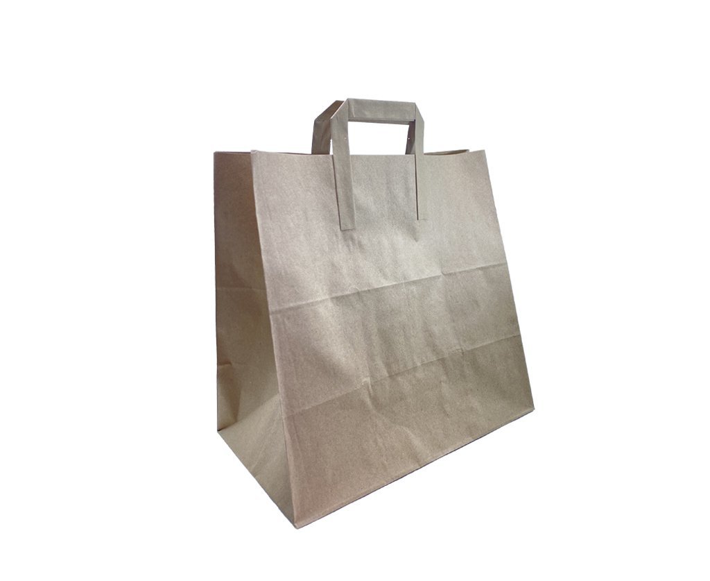 Dıştan Saplı Kraft Kağıt Çanta 32 x 31 x 18 cm Paket 100 Adet
