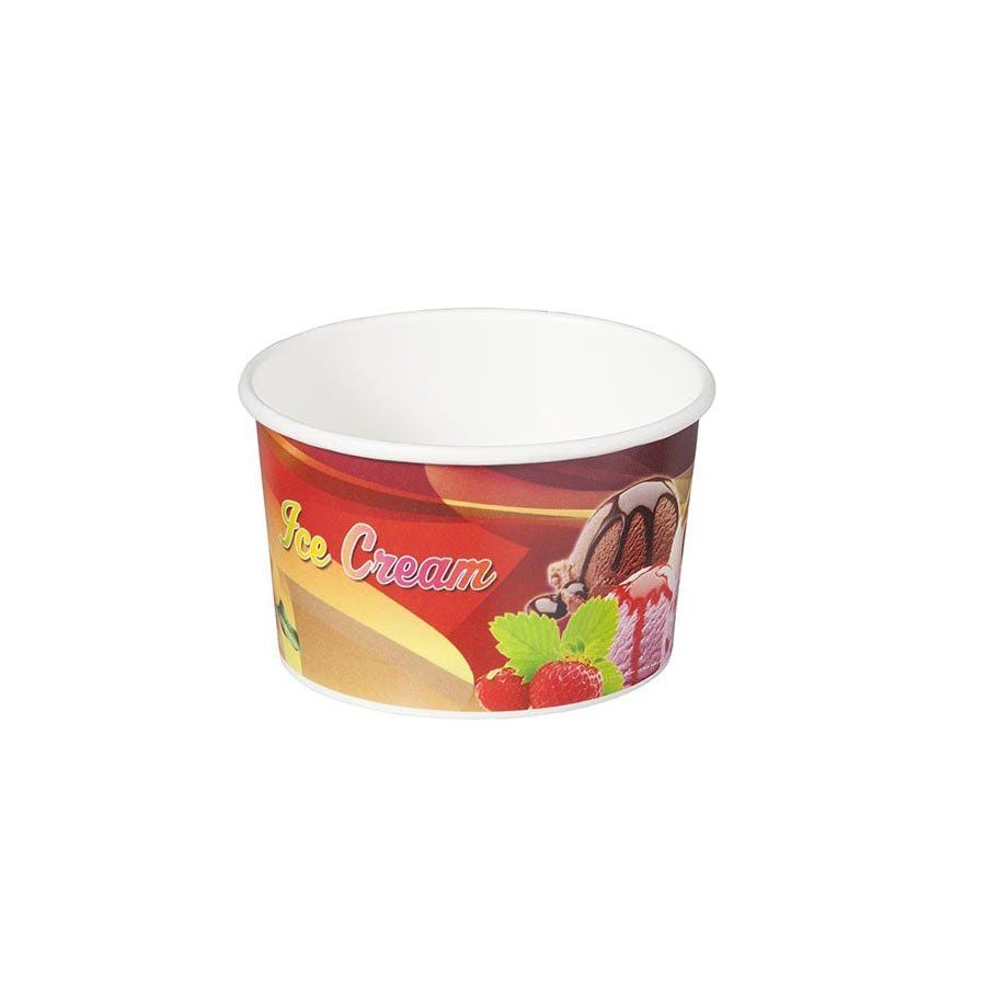 Orego Desenli Karton Dondurma Kasesi 100 gr 1000 Adet