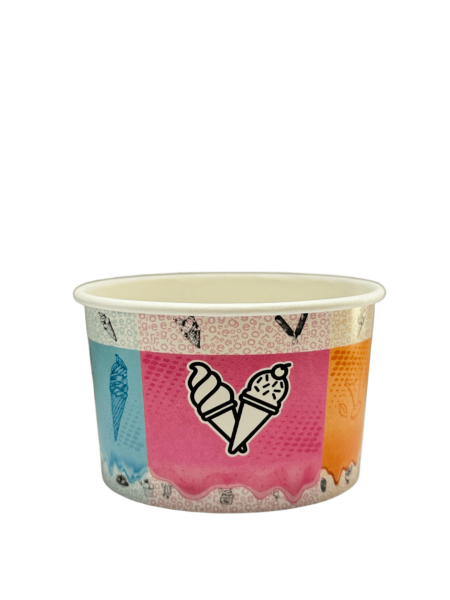 Orego Desenli Karton Dondurma Kasesi 230 gr 1000 Adet