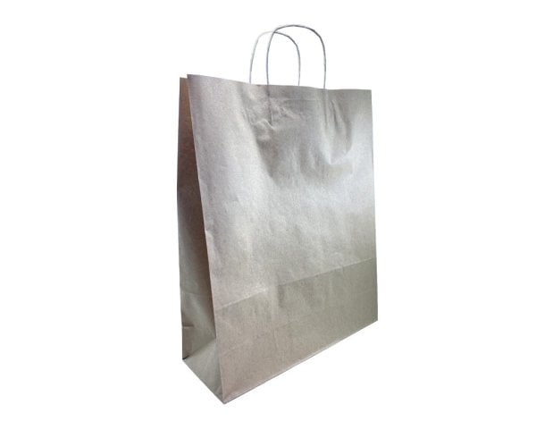 Burgu Saplı Kraft Kağıt Çanta 32 x 40 x 12 cm