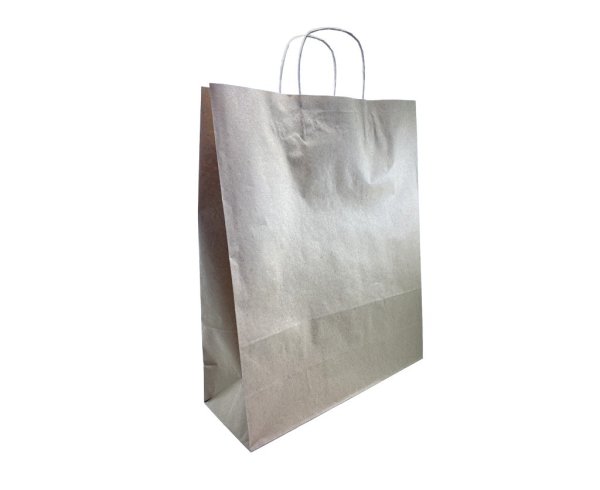 Burgu Saplı Kraft Kağıt Çanta 32 x 40 x 12 cm