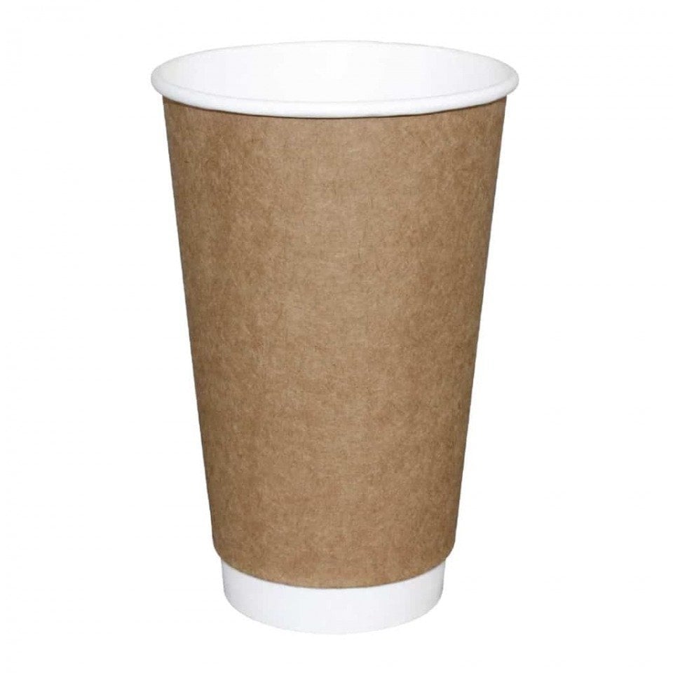 16oz Kraft Double Wall Karton Bardak 500 Adet