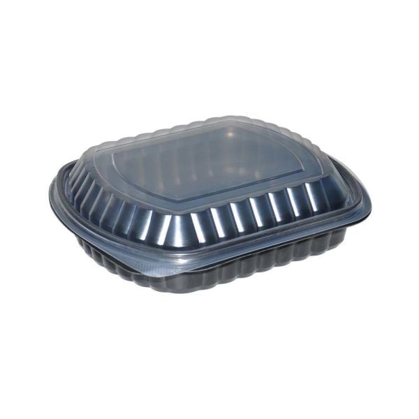 Bölmesiz Kapaklı Siyah Gıda Kabı (Sıcaklığa Dayanıklı)