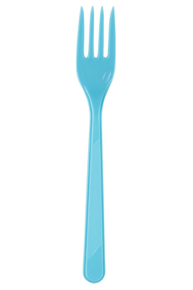 Mavi Lüks Plastik Çatal 25'Li