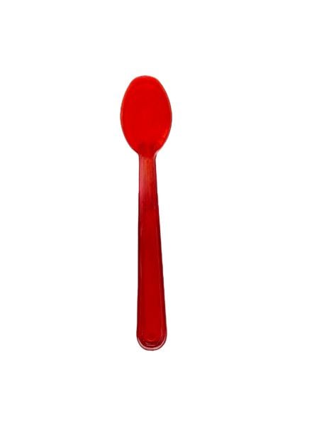 Plastik Dalgalı Lüx Dondurma Kaşığı Kırmızı