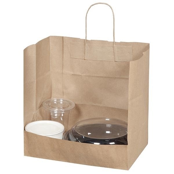 Burgu Saplı Kraft Kağıt Çanta 32 x 33 x 20 cm