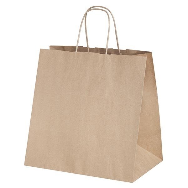Burgu Saplı Kraft Kağıt Çanta 32 x 33 x 20 cm