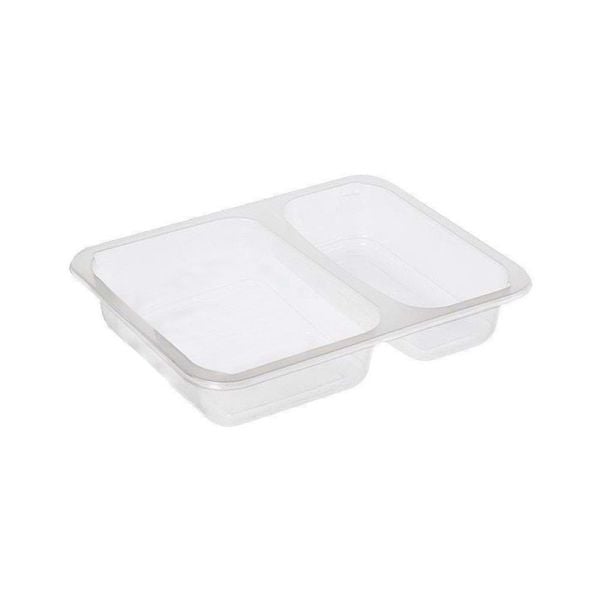 Özge Plastik 2 Bölmeli Film Yapıştırmalı Şeffaf Gıda Kabı