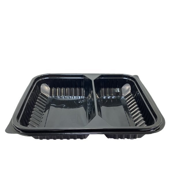 Eltron 2 Bölmeli Siyah Yemek Kabı Seti (Sıcağa Dayanıklı) 300 Adet