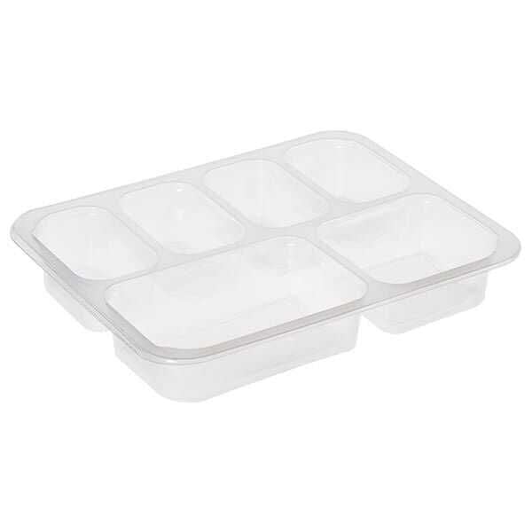 6 Bölmeli Film Yapıştırmalı Şeffaf Gıda Kabı