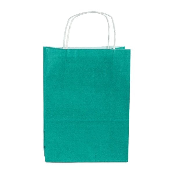 Yeşil Burgu Saplı Büyük Boy Kağıt Çanta 32x40x12 cm