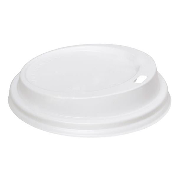 14-16 oz Plastik Sıcak içecek Kapağı Düz Beyaz 1000 Adet