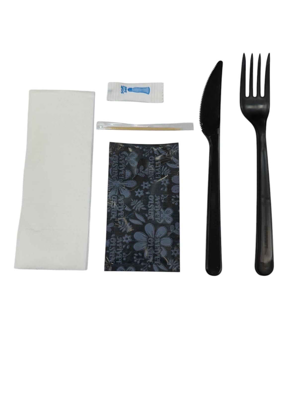 6'lı Lüks Siyah Çatal Bıçak Yemek Seti 500 Adet
