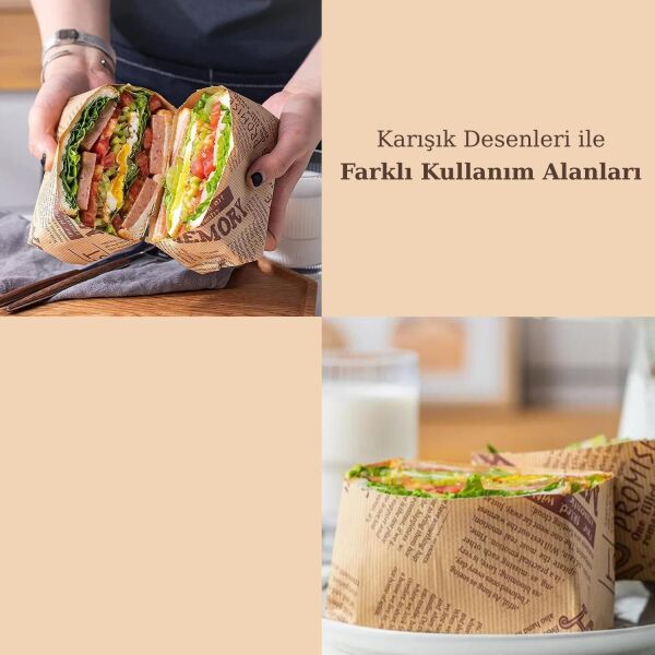 Desenli Yağlı Sunum Kağıdı 36 Adet