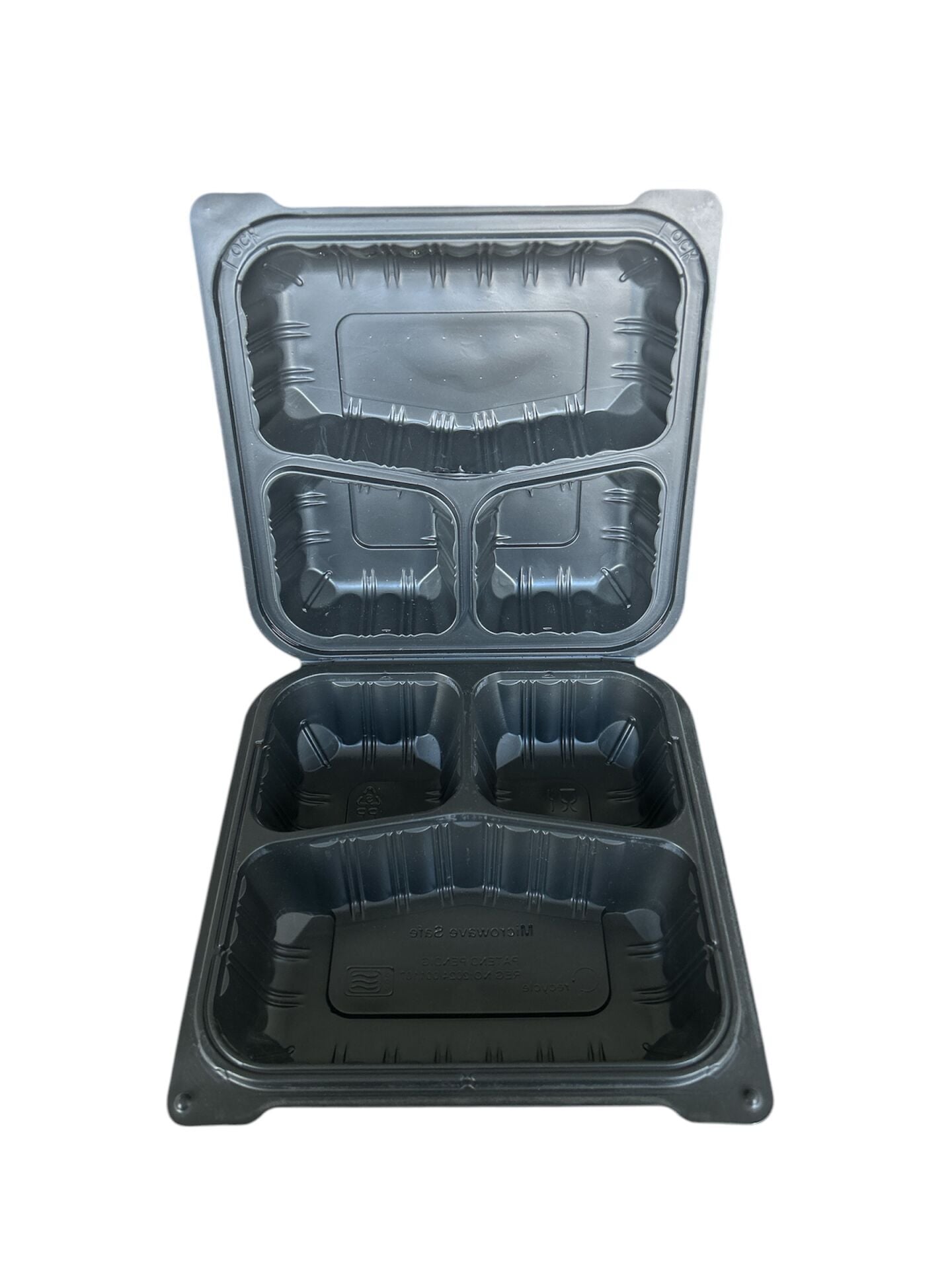 3 Bölmeli Kapaklı Mikrodalga Servis Kap Set 200 Adet